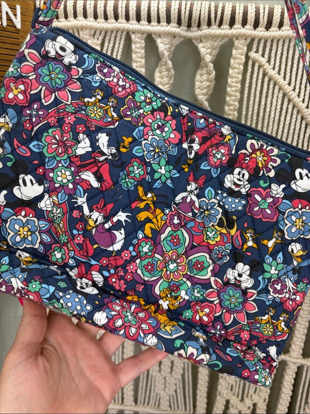 Vera Bradley Disney Mickey & Friends Playful Navy Floral Paisley Quilted Bag - Picture 13 of 16